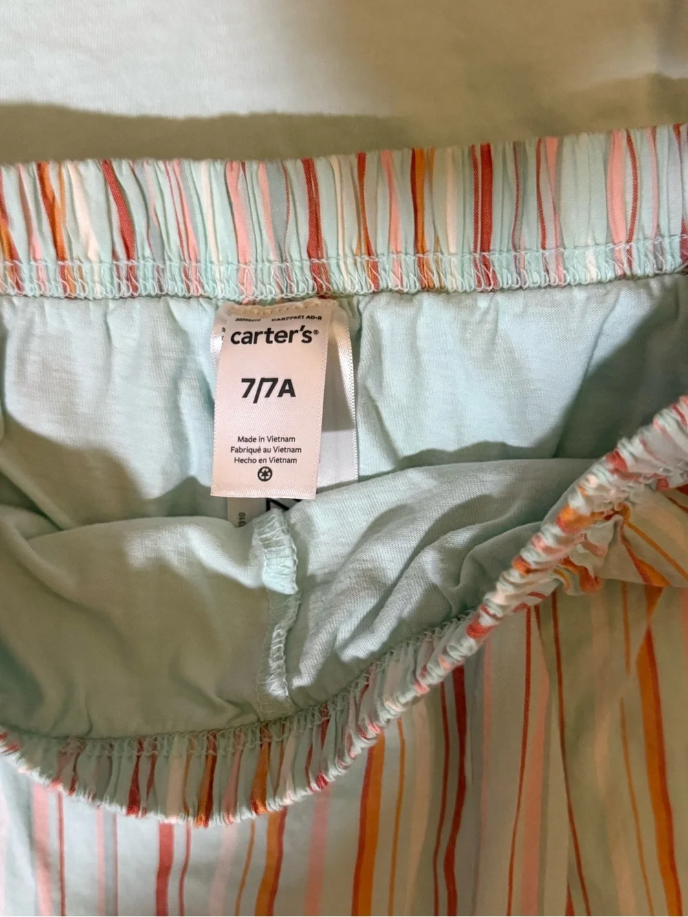 Carter's Mint Top and Coral-Striped Skirt Set